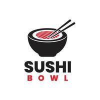 Sushi-Schüssel-Logo-Vektorvorlage, geeignet für japanisches Restaurant vektor