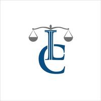 lc letter advokatbyråns logotyp med timbangan vektor