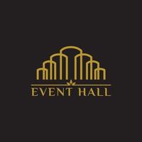 guld lyx event hall logotyp vektor