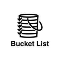 einfache und einzigartige Bucket-List-Logo-Vorlage vektor