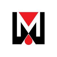 svart och röd bokstav m oljebolaget logotyp mall vektor