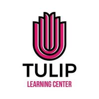 Tulpenbuch-Logo-Vorlage, geeignet für das Lernzentrum vektor