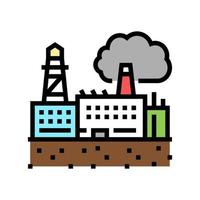 Industriezone Land Farbe Symbol Vektor Illustration