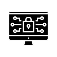 Computer-Sicherheits-Glyphen-Symbol-Vektor-Illustration vektor