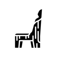 hölzerne handgefertigte Stuhl-Glyphen-Symbol-Vektor-Illustration vektor