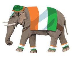 indische Flagge im Elefanten vektor