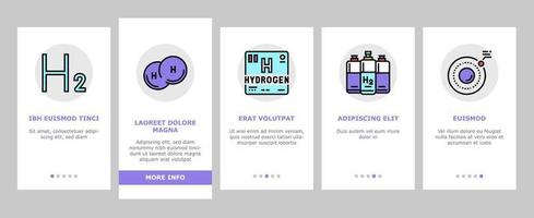 väteindustrin onboarding ikoner som vektor