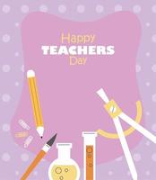 Happy Teachers Day Schriftzug Poster vektor