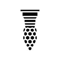 Bienenkönigin Produktion Imkerei Glyphe Symbol Vektor Illustration