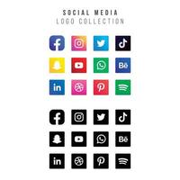 Social-Media-Logo oder Icon-Sammlung vektor