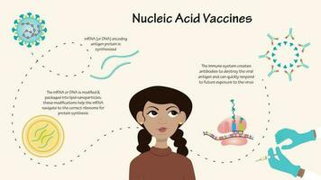 Nukleinsäure-Impfstoff-Infografik vektor