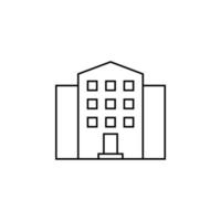 hotell, lägenhet, radhus, bostäder tunn linje ikon vektor illustration logotyp mall. lämplig för många ändamål.