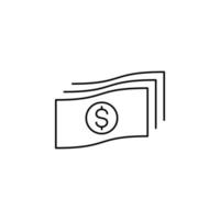 pengar, kontanter, rikedom, betalning tunn linje ikon vektor illustration logotyp mall. lämplig för många ändamål.