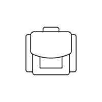 Rucksack, Schule, Rucksack, Tornister dünne Linie Symbol Vektor Illustration Logo Vorlage. für viele Zwecke geeignet.