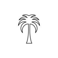 palm, kokos, träd, ö, strand tunn linje ikon vektor illustration logotyp mall. lämplig för många ändamål.