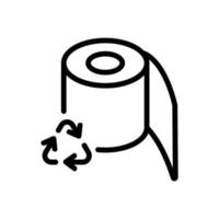 toalettpapper återvinning ikon vektor kontur illustration