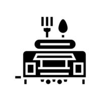 Street-Food-Trailer-Glyphen-Symbol-Vektor-Illustration vektor