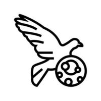 Psittakose Vogel Symbol Leitung Vektor Illustration