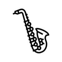 saxofon musik instrument linje ikon vektorillustration vektor