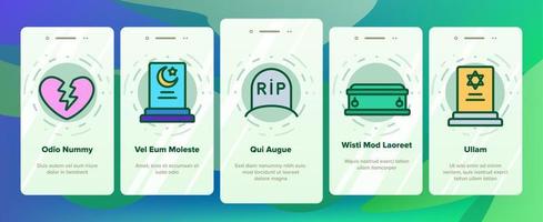 begravning begravning ritual onboarding ikoner som vektor