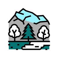 taiga landschaft farbe symbol vektor illustration