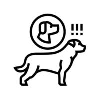 Hund jagt Tierlinie Symbol Vektor Illustration
