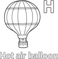Heißluftballon-Alphabet ABC zum Ausmalen h vektor
