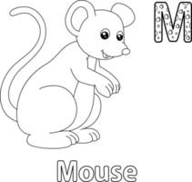 Maus Alphabet ABC Malvorlage m vektor