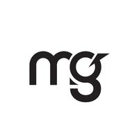 mg bokstavslogotypdesign. inledande bokstäver mg logotypikon vektor