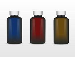 Glasflaschen in verschiedenen dunklen Farben vektor