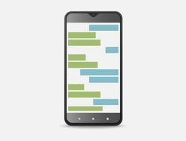 Smartphone- und Konversationsillustration auf dem Bildschirm angezeigt vektor