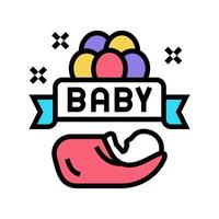 Baby geboren Feier Luftballons Farbsymbol Vektor Illustration