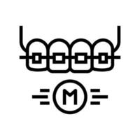 Metallmaterial Zahnspangen Symbol Leitung Vektor Illustration