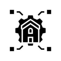 Hausarbeit Hypothek Glyphe Symbol Vektor Illustration