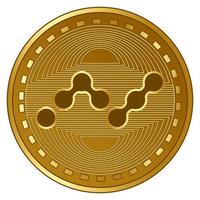 goldene futuristische nano kryptowährungsmünzenvektorillustration vektor