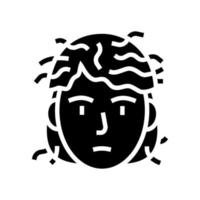 mann vor keratin verwendet glyph icon vector illustration