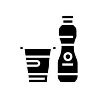 Joghurt-Milchprodukt mit Probiotika-Glyphen-Symbol-Vektorillustration vektor