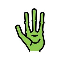 Außerirdische Hand mit vier Fingern Farbe Symbol Vektor Illustration