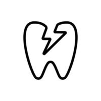 Symbolvektor für Zahnschmerzen. isolierte kontursymbolillustration vektor