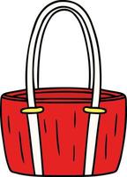 tecknad doodle av en röd stor väska vektor