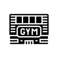 Fitness-Gebäude Glyphen-Symbol-Vektor-Illustration vektor