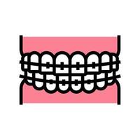 Zahnspangen Farbe Symbol Vektor Illustration