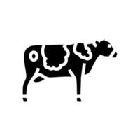 Kuh Haustier Glyphe Symbol Vektor Illustration