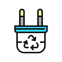 Recycling elektrischer Stecker Farbe Symbol Vektor Illustration