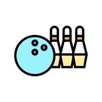spela bowling mens fritid färg ikon vektor illustration