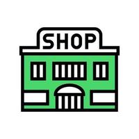 Shop Store Gebäude Farbe Symbol Vektor Illustration