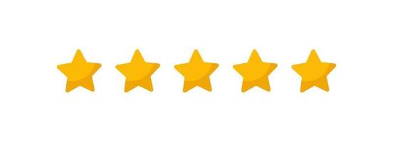 fünf Sterne zufriedener Kunde Vektor Produktbewertung flaches Symbol für Apps und Websites. 5 Sterne geben. menschen feedback illustration durch bewertung. Flat Online-Shopping mit Bewertung