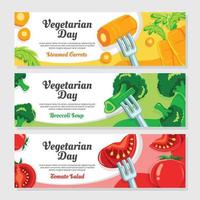 World vegetarian day banner konceptsamling vektor