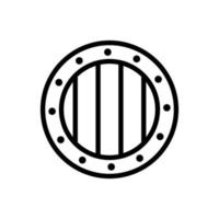 viking ikon ikon sköld. isolerade kontur symbol illustration vektor