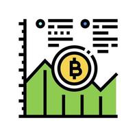 tillväxt bitcoin kurs ico färg ikon vektor illustration
